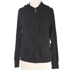 ACTIVE BASIC CLUB Black Full Zip Athletic Athleisure Casual Hoodie NWT